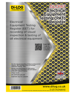 Di-Log DLCPAT Portable Appliance Testing (PAT) Register