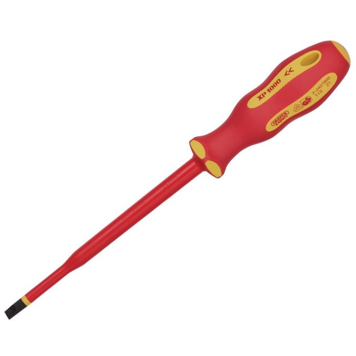 Draper XP1000 VDE Slimline Plain Slot Screwdriver 6.5 x 150mm 02162