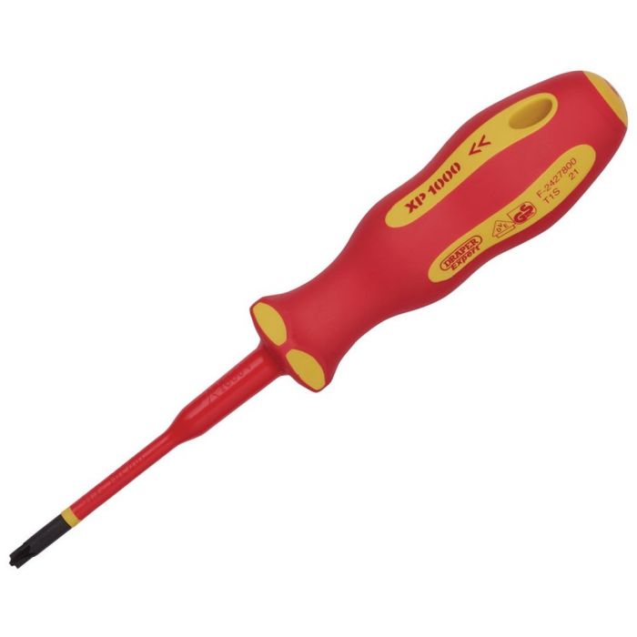 Draper XP1000 VDE Slimline PZ/SL Type Screwdriver No.1 x 80mm 02254