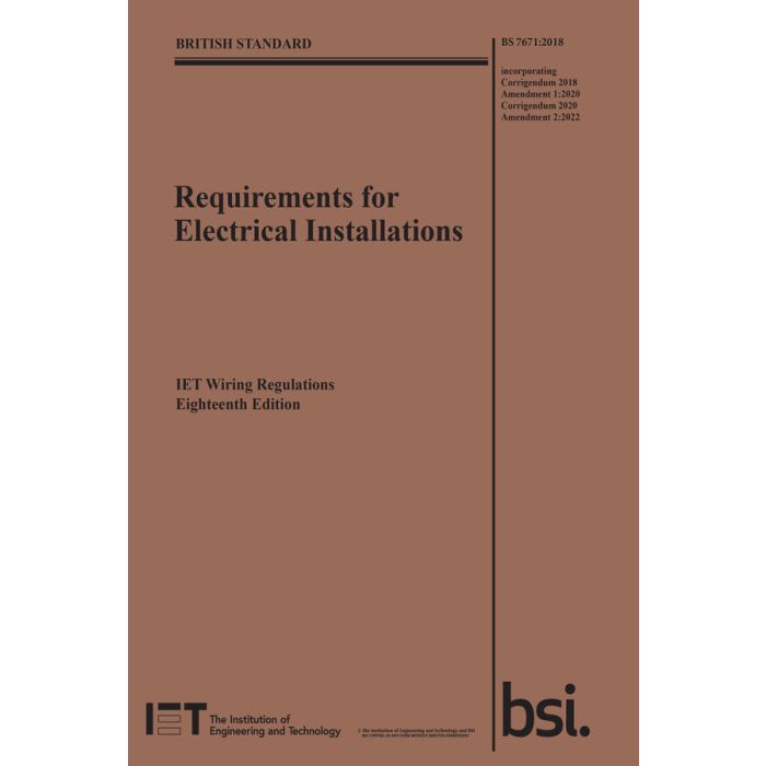 IET Wiring Regulations 18th Edition BS7671 2022