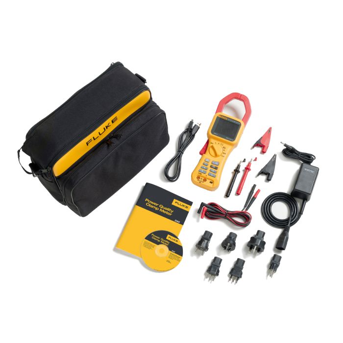 Fluke 345 with bag leads croc clips