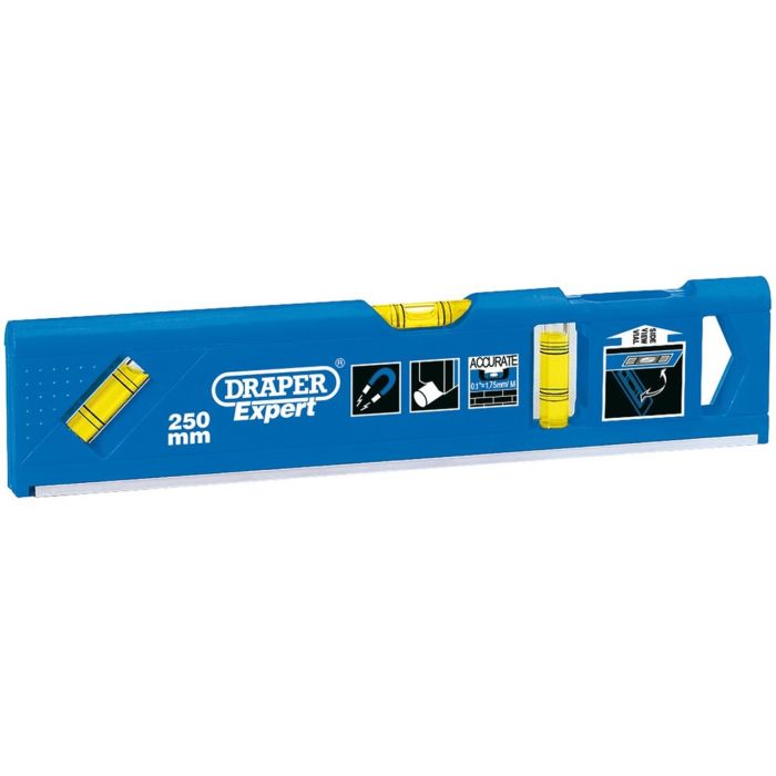 Draper Expert Torpedo Level with Magnetic Base and Side View Vial 250mm 69554