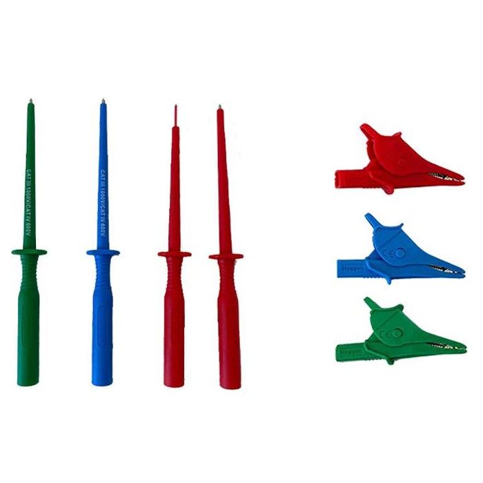 Megger 1014-301 Red Blue Green Probes and Clips for MFT (1002-490)