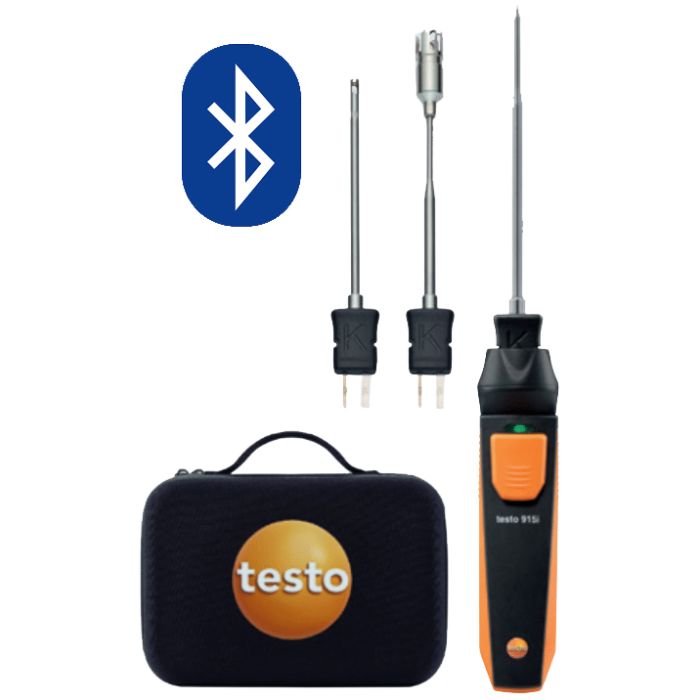 Testo 915i Wireless Thermometer with Flexible TC Type K Temperature Probe  and Bluetooth Smartphone Operation