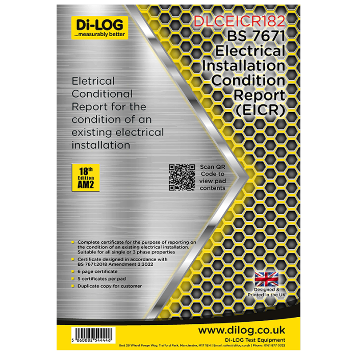 Di-Log DLCEICR182 Electrical Installation Conditional Report