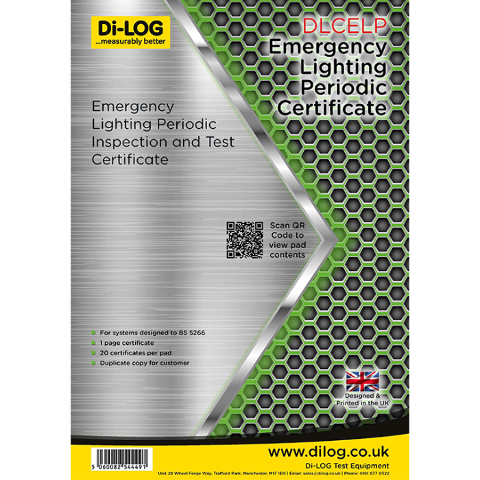 Di-Log DLCELP Emergency Lighting Periodic Inspection And Test Certificate