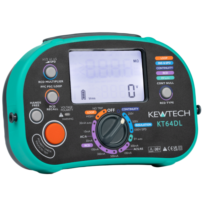 Kewtech KT64DL Multifunction Tester with EV and SPD Testing