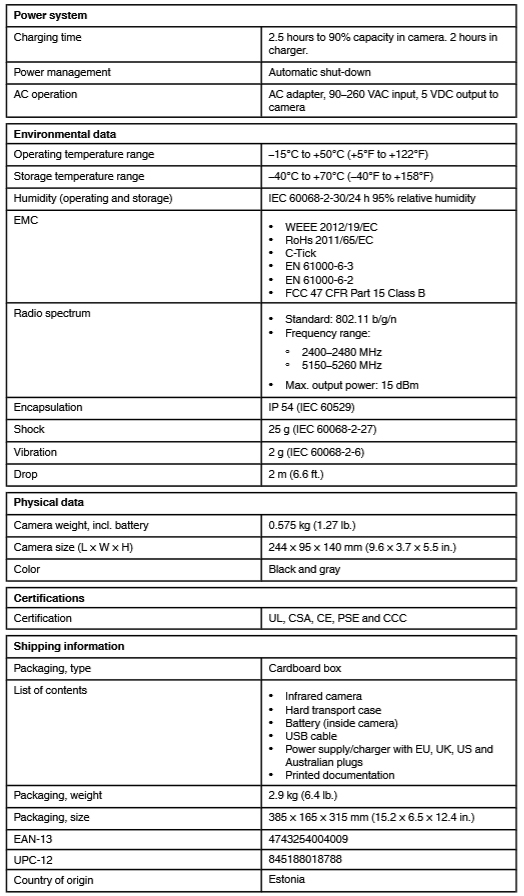 Flir E5-XT Specification