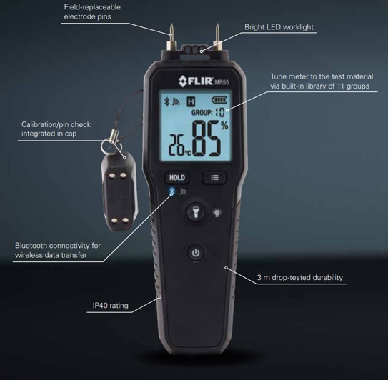 FLIR MR55 Pin Moisture Meter With Bluetooth