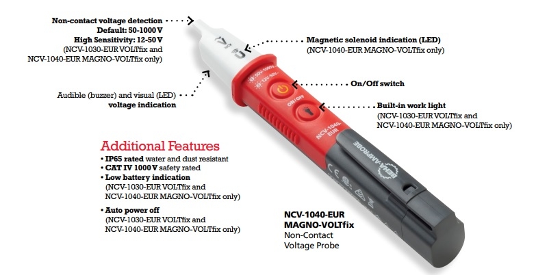 NCV-1020-EUR VOLTfix Non-Contact Voltage Tester